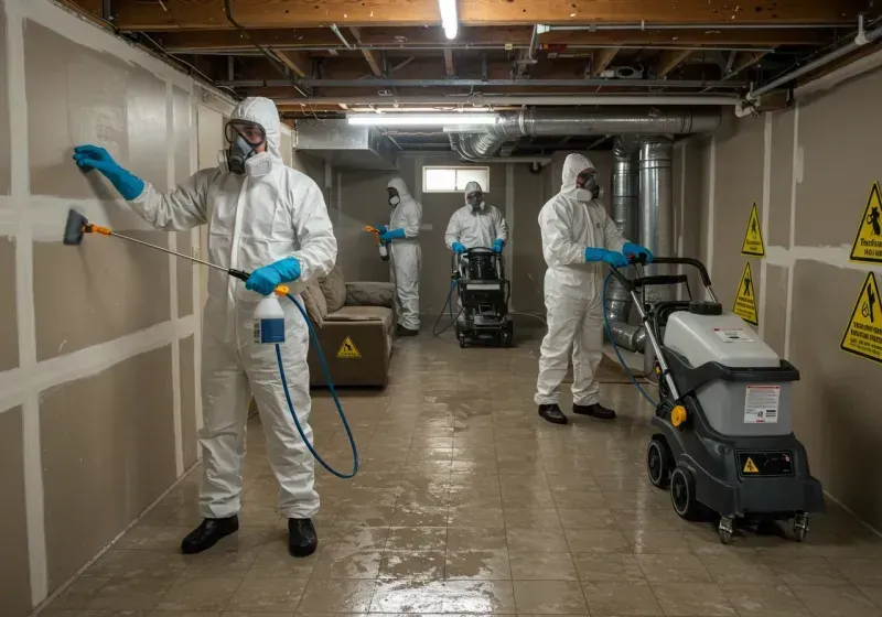 Basement Moisture Removal and Structural Drying process in North Charleston, SC